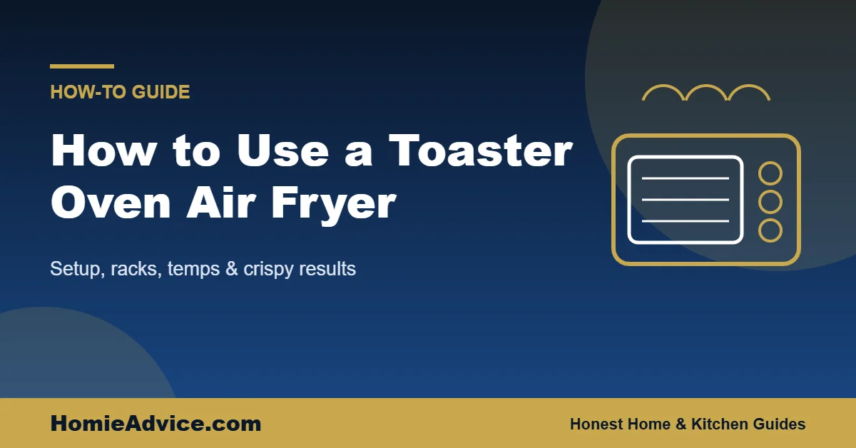 How to use toaster oven air fryer — HomieAdvice guide cover