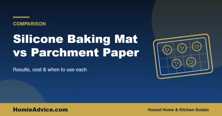 Silicone baking mat vs parchment paper — HomieAdvice guide cover